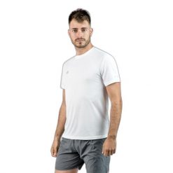 Ultraoddychający dżersej Izas Creus. Białe koszulki sportowe męskie IZAS, m, bez wzorów, z dżerseju, bez kołnierzyka, bez ramiączek, na fitness i siłownię. W wyprzedaży za 113.00 zł.