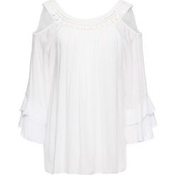 Shirt bluzkowy bonprix biały. Bluzki damskie bonprix. Za 99.99 zł.