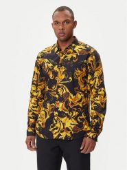 Versace Jeans Couture Koszula 79GAL2S0 NS698 Czarny Regular Fit. Czarne koszule męskie Versace Jeans Couture, m, bez wzorów, z bawełny, bez kołnierzyka, bez ramiączek. Za 1,689.00 zł.