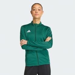 Bluza Entrada26 Track Jacket. Czerwone bluzy damskie Adidas, xs, z aplikacjami, z dresówki, z kapturem, do piłki nożnej, climacool (adidas). Za 121.99 zł.