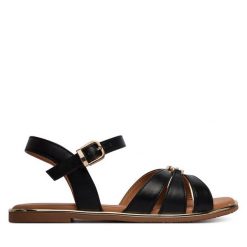 Sandały Tommy Hilfiger. Czarne sandały dziewczęce Tommy Hilfiger, bez zapięcia. Za 349.99 zł.