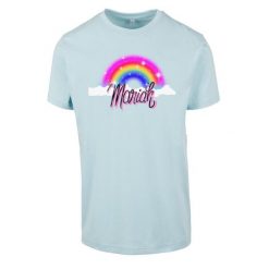 Koszulka damska Urban Classics Mariah Rainbow. Niebieskie t-shirty damskie Urban Classics, bez wzorów, bez kołnierzyka. Za 168.00 zł.
