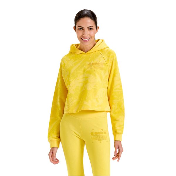 Bluza damska DIADORA L. HOODIE CROP MANIFESTO. Żółte bluzy damskie Diadora, l, bez wzorów, bez kaptura. Za 119.99 zł.