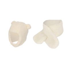 Szalik i czapka dla niemowląt - Zestaw - Teddy Wool - Offwhite. Białe szaliki dla dzieci HEAT KEEPER, bez wzorów, z poliesteru. Za 164.54 zł.