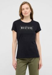 Damski T-Shirt Mustang Style Loa Black Beauty 1016754 4185. Czarne bluzki damskie Mustang, s, bez wzorów, bez kołnierzyka, bez ramiączek. Za 79.99 zł.