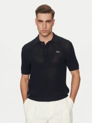 Lacoste Sweter AH9724 Granatowy Regular Fit. Niebieskie koszulki polo męskie Lacoste, m, bez wzorów, z syntetyku, bez ramiączek. Za 391.99 zł.