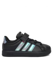 Adidas Sneakersy Streettalk JQ1808 Czarny. Czarne buty sportowe dziewczęce Adidas, bez wzorów, ze skóry, bez zapięcia. Za 199.99 zł.