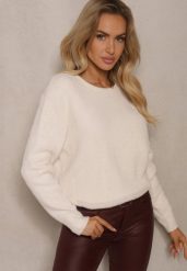 Beżowy Casualowy Sweter z Dodatkiem Kaszmiru Salielis. Brązowe swetry damskie Renee, uniwersalny, bez wzorów, z kaszmiru, casualowe, bez kołnierzyka, bez ramiączek, bez kaptura. Za 109.99 zł.