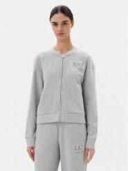EA7 Emporio Armani Bluza 7W000178 AF12473 O8002 Szary Regular Fit. Szare bluzy damskie EA7 Emporio Armani, xl, bez wzorów, z bawełny, bez kaptura. Za 319.99 zł.