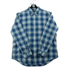 Second life - Klasyczne koszule męskie w kratę - Jak nowy. Niebieskie koszule męskie Ralph Lauren, m, bez wzorów, eleganckie, bez kołnierzyka, bez ramiączek. Za 212.96 zł.