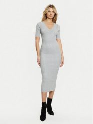 Guess Sukienka dzianinowa W5RK11 Z2V62 Szary Bodycon Fit. Szare sukienki damskie Guess, xl, z aplikacjami, z dzianiny, bez kołnierzyka, bez ramiączek, bodycon. Za 319.99 zł.