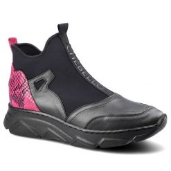 Czarne Botki Chebello Damskie Sportowe Obuwie. Czarne kozaki damskie CheBello, ze skóry, bez obcasa, na obcasie. Za 289.00 zł.