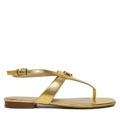 Sandały LAUREN RALPH LAUREN. Żółte sandały damskie Lauren Ralph Lauren, bez wzorów, bez obcasa, na płaskiej podeszwie, bez zapięcia. Za 379.99 zł.