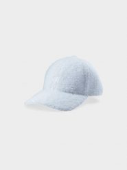 4F Czapka z daszkiem sherpa strapback damska - biała M. Białe czapki i kapelusze damskie 4f, na wiosnę, bez wzorów, z dzianiny, sportowe. W wyprzedaży za 39.99 zł.