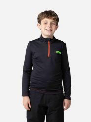 Bluzka narciarska dla dzieci ROSSIGNOL Boy HERO 1/2 Zip Warm Stretch czarna. Czarne t-shirty dla chłopców Rossignol, bez wzorów, z elastanu, bez ramiączek. Za 239.99 zł.