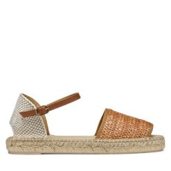 Espadryle Geox. Brązowe sandały damskie Geox, bez wzorów, bez obcasa, bez zapięcia. Za 289.99 zł.