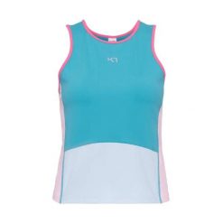Damski tank top Kari Traa Linnea. Niebieskie t-shirty damskie Kari Traa, bez wzorów, sportowe, bez kołnierzyka. Za 270.00 zł.