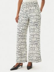 Tommy Hilfiger Spodnie materiałowe WW0WW48970 Beżowy jasny Wide Leg. Brązowe spodnie materiałowe damskie Tommy Hilfiger, xl, bez wzorów, ze lnu. Za 489.99 zł.