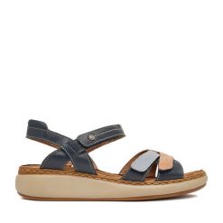 Sandały Lasocki. Niebieskie sandały damskie Lasocki, bez wzorów, bez obcasa, na płaskiej podeszwie, bez zapięcia. Za 169.99 zł.