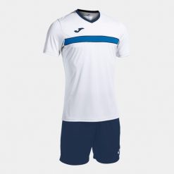 Zestaw koszulka treningowa i spodenki Joma Victory. Białe krótkie spodenki sportowe męskie Joma, l, bez wzorów, z materiału, na fitness i siłownię. Za 215.00 zł.