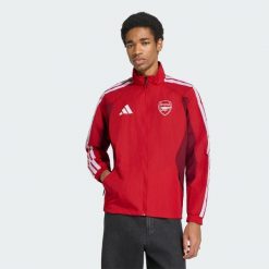 Podstawowa bluza reprezentacyjna Arsenal FC. Czerwone bluzy męskie Adidas, l, bez wzorów, z materiału, bez kaptura. Za 529.00 zł.