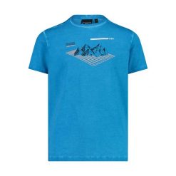 Dziecięca koszulka ze streczem CMP. Niebieskie t-shirty dla chłopców CMP, bez wzorów, z dżerseju, bez ramiączek. Za 110.50 zł.