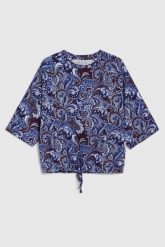 Bluzka z motywem paisley granatowa. Bluzki damskie MOODO, l, bez wzorów, z elastanu, bez kołnierzyka. Za 89.99 zł.