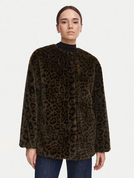 Marella Futro Macro 2623456044 Brązowy Regular Fit. Brązowe płaszcze damskie Marella, bez wzorów, z futra, bez kaptura. Za 1,519.00 zł.