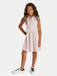 Tommy Hilfiger Sukienka codzienna KG0KG08486 D Różowy Regular Fit. Czerwone sukienki dla dziewczynek Tommy Hilfiger, bez wzorów, z bawełny, bez ramiączek. Za 199.99 zł.