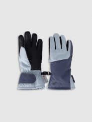 4F Rękawiczki narciarskie Thinsulate dziecięce - granatowe M. Niebieskie rękawiczki dziecięce 4f, bez wzorów, z materiału. Za 129.99 zł.