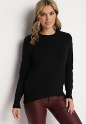 Czarny Sweter z Modalem i Wiskozą Ozdobiony Ściągaczami Heliti. Czarne swetry damskie Born2be, l, bez wzorów, z jeansu, eleganckie, bez kołnierzyka, bez ramiączek, bez kaptura. Za 84.99 zł.
