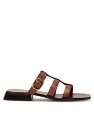 Gino Rossi Klapki MALI-112791 Brązowy. Brązowe klapki damskie Gino Rossi, bez wzorów, ze skóry, bez obcasa. Za 259.99 zł.