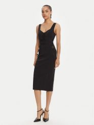Elisabetta Franchi Sukienka koktajlowa AB-810-56E2-V520 Czarny Regular Fit. Czarne sukienki damskie Elisabetta Franchi, bez wzorów, z syntetyku, wizytowe, bez kołnierzyka, bez ramiączek. Za 2,259.00 zł.
