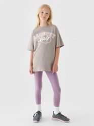 4F Legginsy dzianinowe dziewczęce - fioletowe 122 (6-7 lat). Fioletowe legginsy dla dziewczynek 4f, bez wzorów, z bawełny. W wyprzedaży za 29.99 zł.