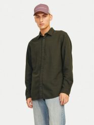 Jack & Jones Koszula Joshua 12258429 Zielony Slim Fit. Zielone koszule męskie Jack & Jones, m, bez wzorów, z bawełny, bez kołnierzyka, bez ramiączek. Za 79.99 zł.