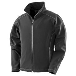 Damska Kurtka Softshell WorkGuard. Czarne kurtki damskie RESULT, xl, z aplikacjami, z elastanu, bez kaptura. Za 160.99 zł.