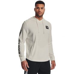 Bluza z kapturem męskie Under Armour Project Rock Terry. Białe bluzy męskie Under Armour, m, bez wzorów, z bawełny, z kapturem, na fitness i siłownię. Za 290.00 zł.