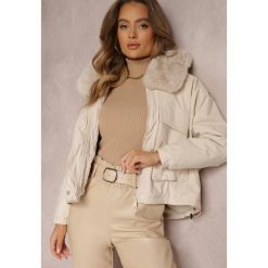 Jasnobeżowa Kurtka z Futerkiem Morgaia. Brązowe kurtki damskie Renee, l, bez wzorów, bez kaptura. Za 239.99 zł.