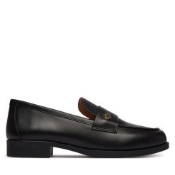 Półbuty LOVE MOSCHINO. Czarne półbuty damskie Love Moschino, bez wzorów, bez obcasa, na płaskiej podeszwie, bez zapięcia. Za 939.99 zł.