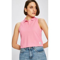 Calvin Klein Jeans - Top. Szare topy damskie Calvin Klein Jeans, z bawełny, bez rękawów. W wyprzedaży za 99.90 zł.