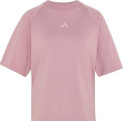 Adidas Koszulka damska Kit Small Logo pudrowy róż KT0296 L. Czerwone t-shirty damskie Adidas, l, bez wzorów, bez kołnierzyka. Za 160.91 zł.