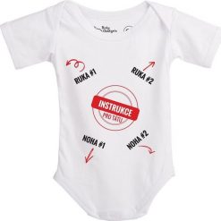 Handlosfera BABY INSTRUCTIONS - BODY Z INSTRUKCJĄ DLA TATY (CZ). Body niemowlęce Handlosfera, bez wzorów, bez ramiączek. Za 76.60 zł.
