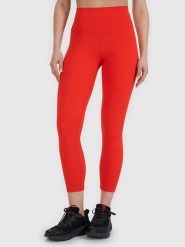 LEGGINSY DAMSKIE 4F FUNKCYJNE Z WYSOKIM STANEM KOLOR CZERWONY. Czerwone legginsy sportowe damskie 4f, l, bez wzorów, z materiału, z podwyższonym stanem, długie, na fitness i siłownię. Za 119.99 zł.