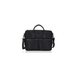MĘSKA TORBA NA LAPTOPA SOLIER S23 LIMERICK CZARNA. Czarne torby na laptopa męskie Solier, w paski, ze skóry ekologicznej. Za 149.00 zł.