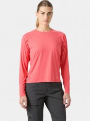 T-shirt damski Helly Hansen W Shine Solen Ls Crew. Czerwone t-shirty damskie Helly Hansen, m, bez wzorów, z materiału, bez kołnierzyka. Za 299.00 zł.