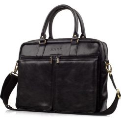 Solier - Torba. Czarne torby na laptopa męskie Solier, w paski, z materiału. W wyprzedaży za 429.90 zł.