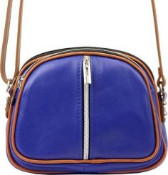 Damska torebka ze skóry naturalnej KEMER 017 Niebieska. Niebieskie torebki do ręki damskie KEMER, bez wzorów, ze skóry, bez dodatków. Za 190.27 zł.