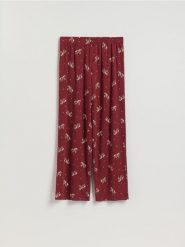 Piżamowe spodnie - czerwony. Czerwone piżamy damskie Reserved, l, bez wzorów, z bawełny, bez ramiączek. Za 79.99 zł.