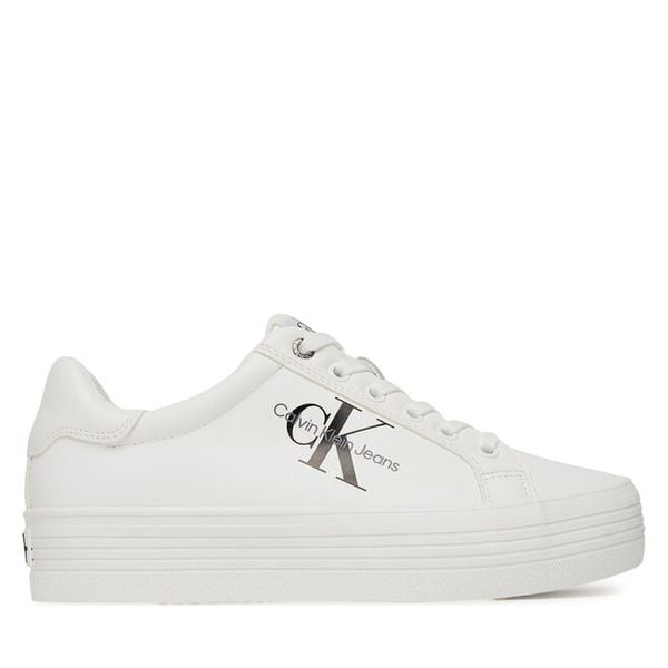 Tenisówki Calvin Klein Jeans. Białe trampki i tenisówki damskie Calvin Klein Jeans, bez wzorów, z jeansu, bez zapięcia. Za 436.99 zł.