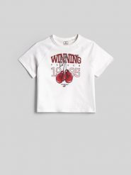4F Дівочий t-shirt loose з принтом - білий 134/140 (8-10 років). T-shirty damskie 4f, bez wzorów, z jersey, bez kołnierzyka. Za 579.90 zł.
